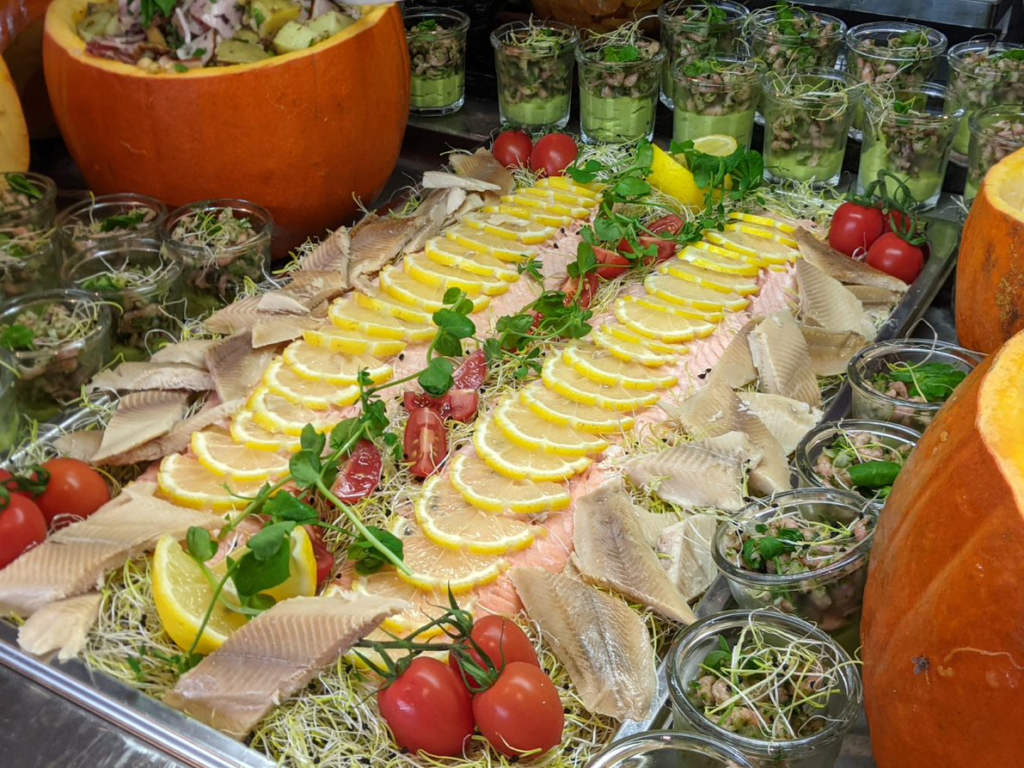 Fish platter at the Orange Hotel in La Louvière